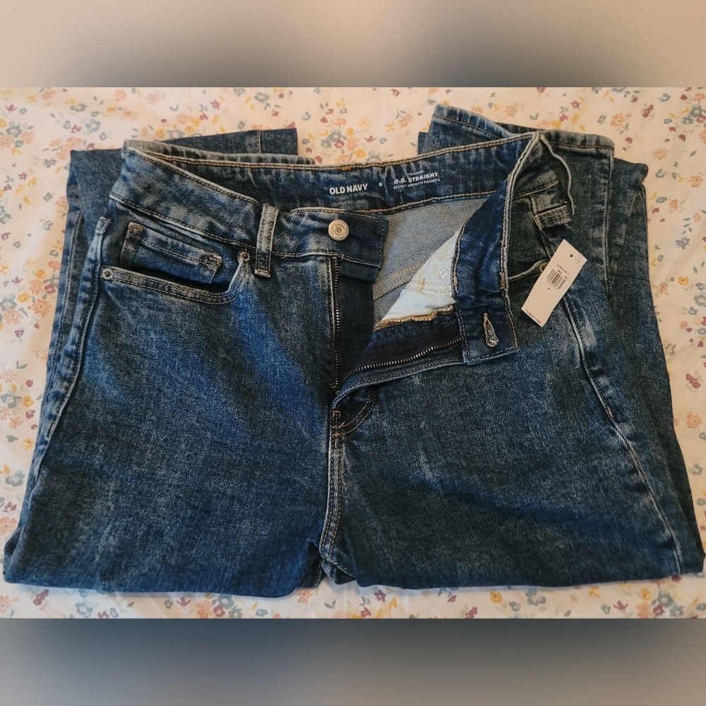 Old Navy O.G. Straight High Rise Jeans - Medium Blue